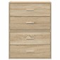 vidaXL Ντουλάπια με 4 συρτάρια 2 τεμ. Sonoma Δρυς 60x31x40 εκ.
