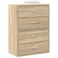 vidaXL Ντουλάπια με 4 συρτάρια 2 τεμ. Sonoma Δρυς 60x31x40 εκ.