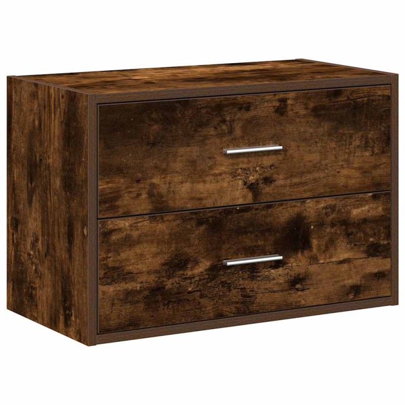 vidaXL Ντουλάπι με 2 συρτάρια Καπνιστή Δρυς 60x31x40εκ. από Επεξ. Ξύλο