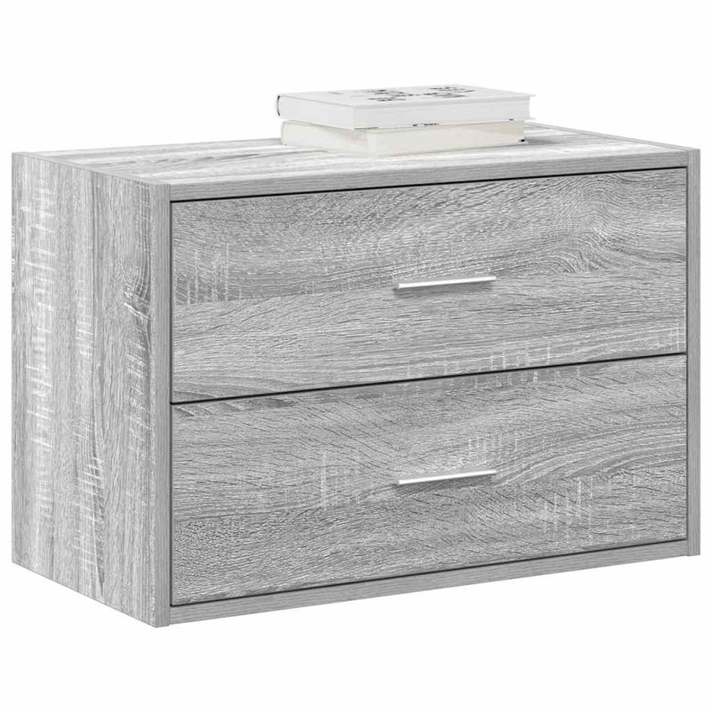 vidaXL Ντουλάπι με 2 συρτάρια Γκρι Sonoma 60x31x40 εκ. από Επεξ. Ξύλο