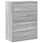 vidaXL Ντουλάπια με 4 συρτάρια 2 τεμ. Γκρι Sonoma 60x31x40 εκ.