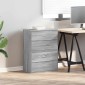 vidaXL Ντουλάπια με 4 συρτάρια 2 τεμ. Γκρι Sonoma 60x31x40 εκ.