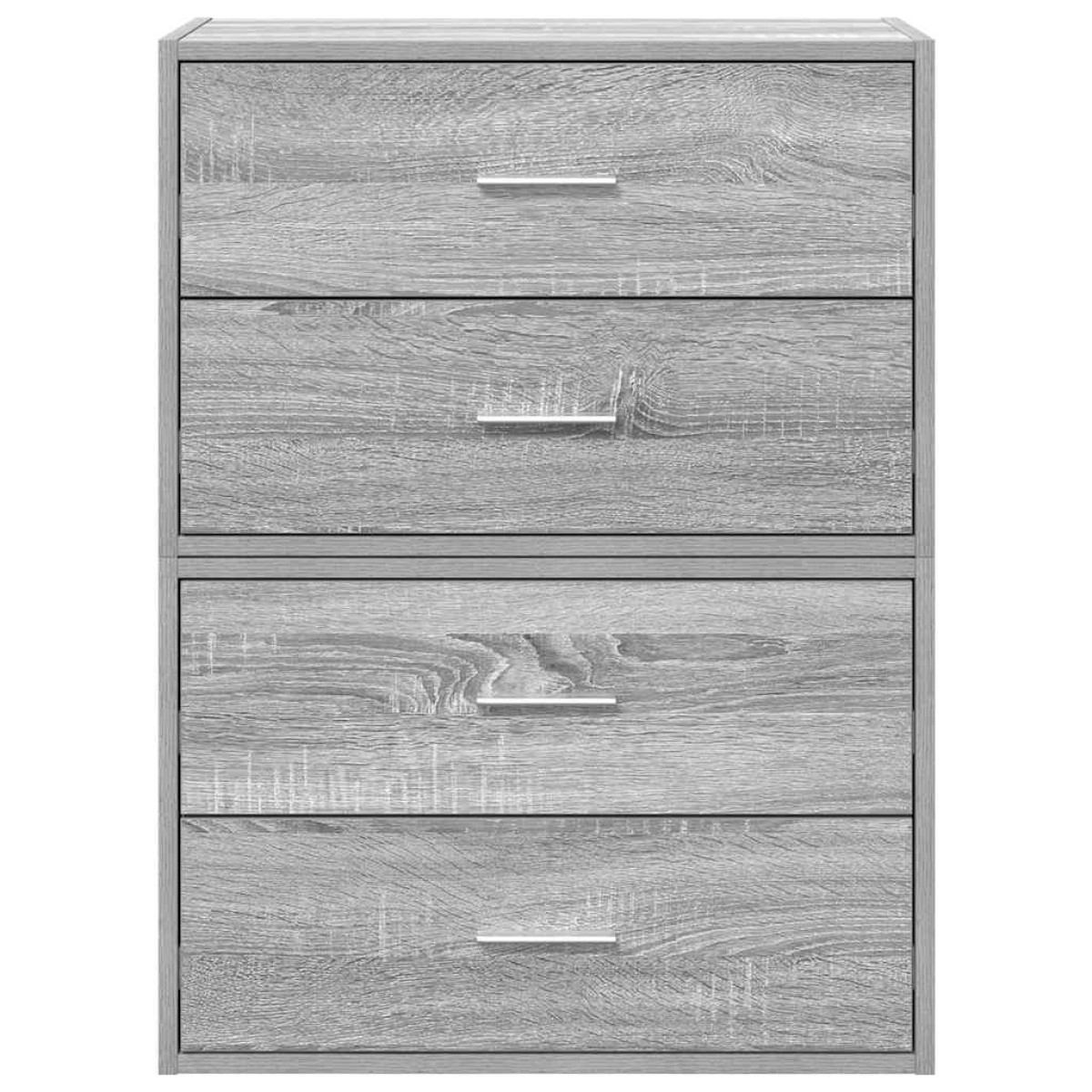 vidaXL Ντουλάπια με 4 συρτάρια 2 τεμ. Γκρι Sonoma 60x31x40 εκ.