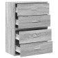 vidaXL Ντουλάπια με 4 συρτάρια 2 τεμ. Γκρι Sonoma 60x31x40 εκ.