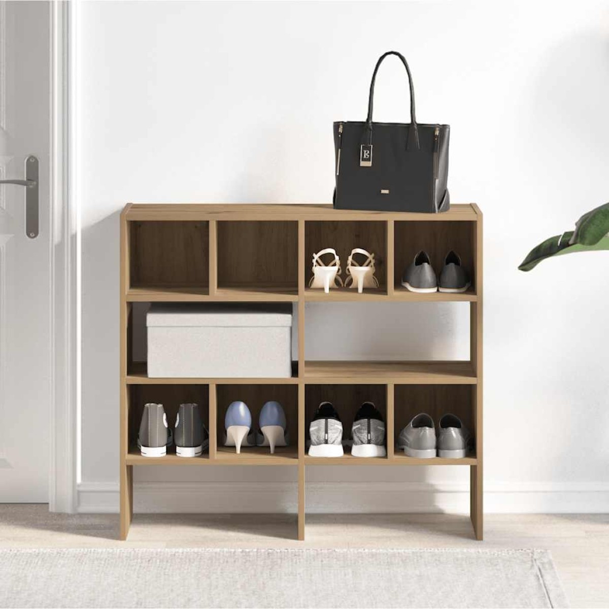 vidaXL Ράφια παπουτσιών 2 τμχ στοιβαζόμενα Artisan Oak 89,5x30x40 cm