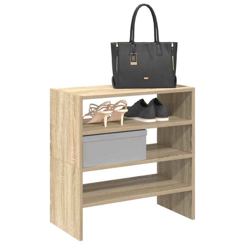 vidaXL Ράφια παπουτσιών 2 τμχ στοιβαζόμενα Sonoma Oak 60x30x30,5 cm