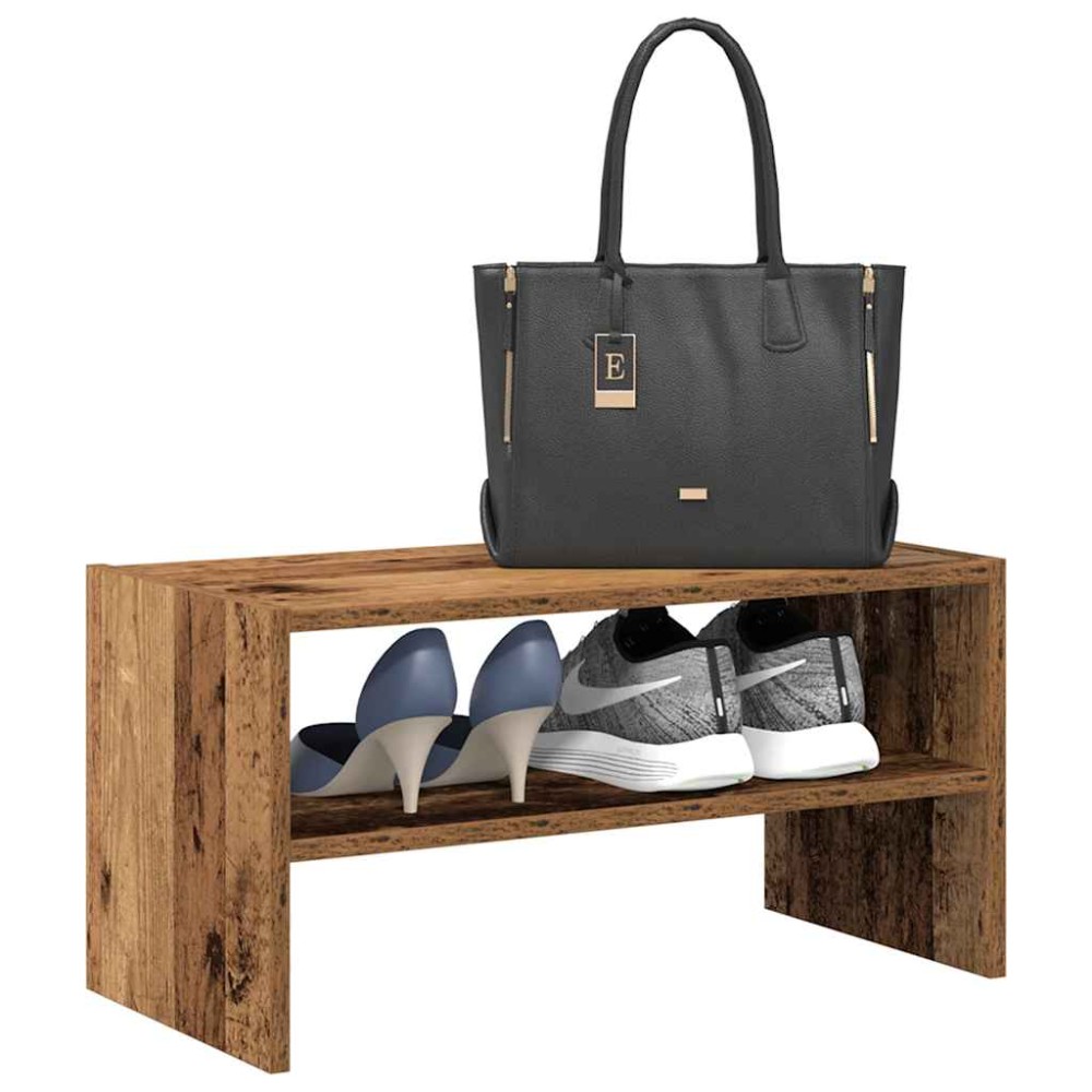 vidaXL Ράφι παπουτσιών στοιβαζόμενο από παλιό ξύλο 60x30x30,5 cm