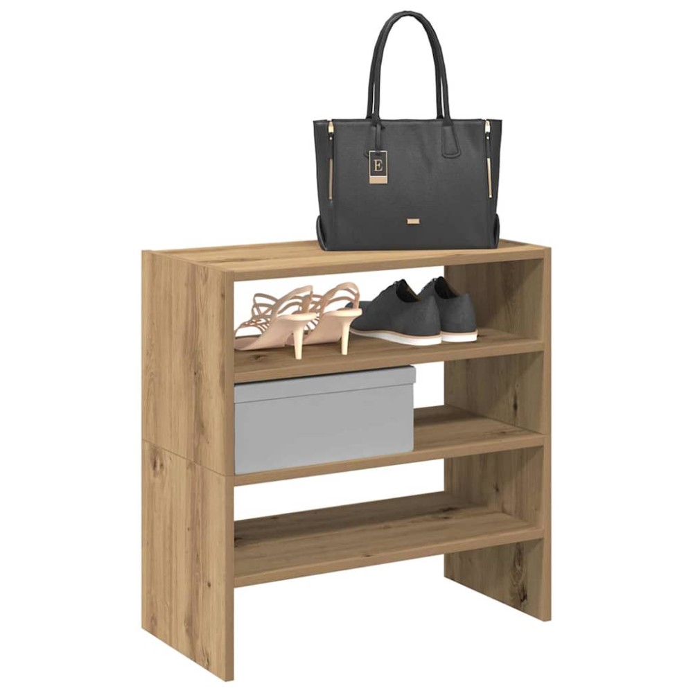 vidaXL Ράφια παπουτσιών 2 τμχ στοιβαζόμενα Artisan Oak 60x30x30,5 cm
