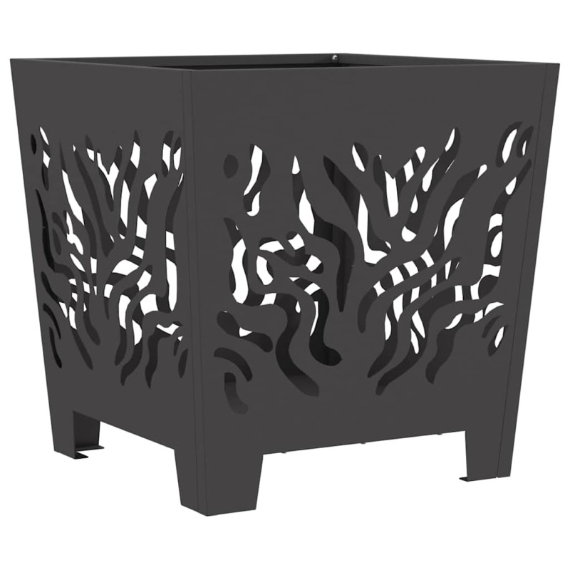 vidaXL Φωτιά Μαύρο 40 x 40 x 40 cm Ατσάλι σκληρυθέν στον αέρα