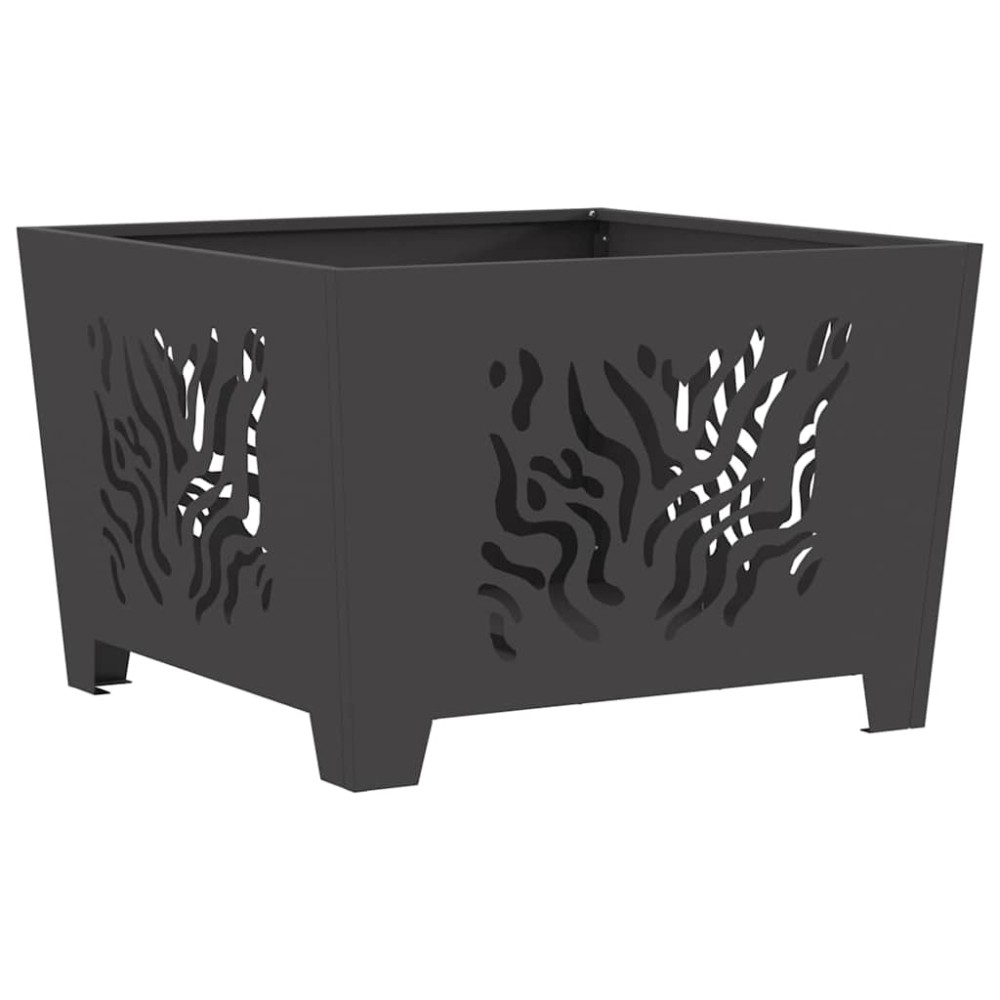 vidaXL Φωτιά Μαύρο 60 x 60 x 40 cm Ατσάλι σκληρυθέν στον αέρα
