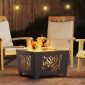 vidaXL Φωτιά Μαύρο 60 x 60 x 40 cm Ατσάλι σκληρυθέν στον αέρα