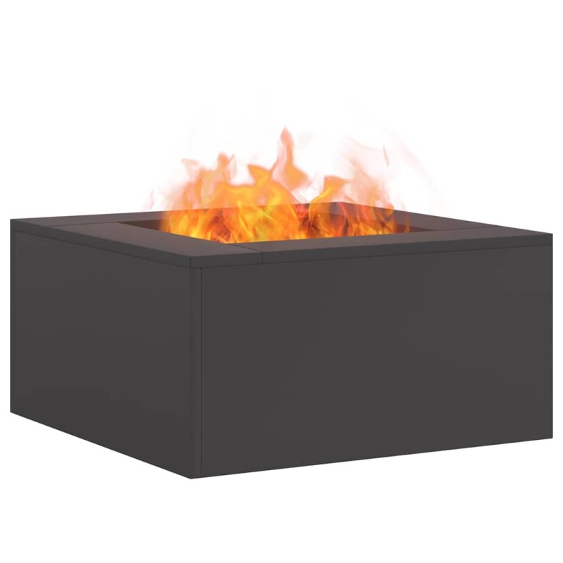 vidaXL Φωτιά Μπολ Μαύρο 60 x 60 x 30 cm Ατσάλι Σκληρυθέν στον Αέρα