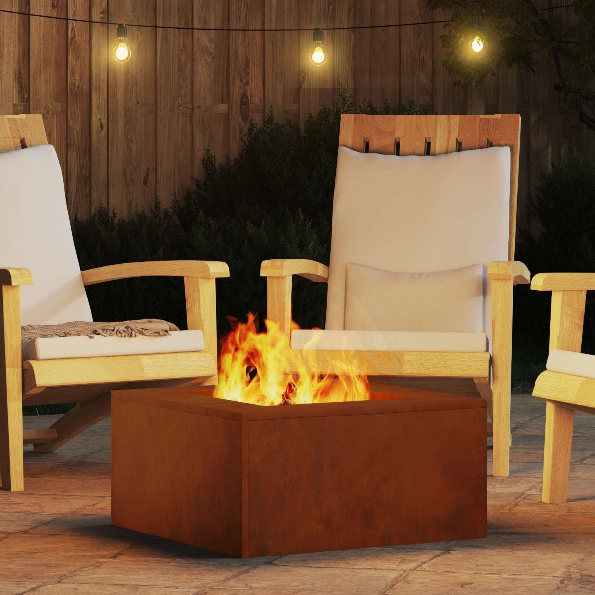 vidaXL Φωτιά Μπολ Σκ rusty 60 x 60 x 30 cm Ατσάλι Σκληρυθέν στον Αέρα