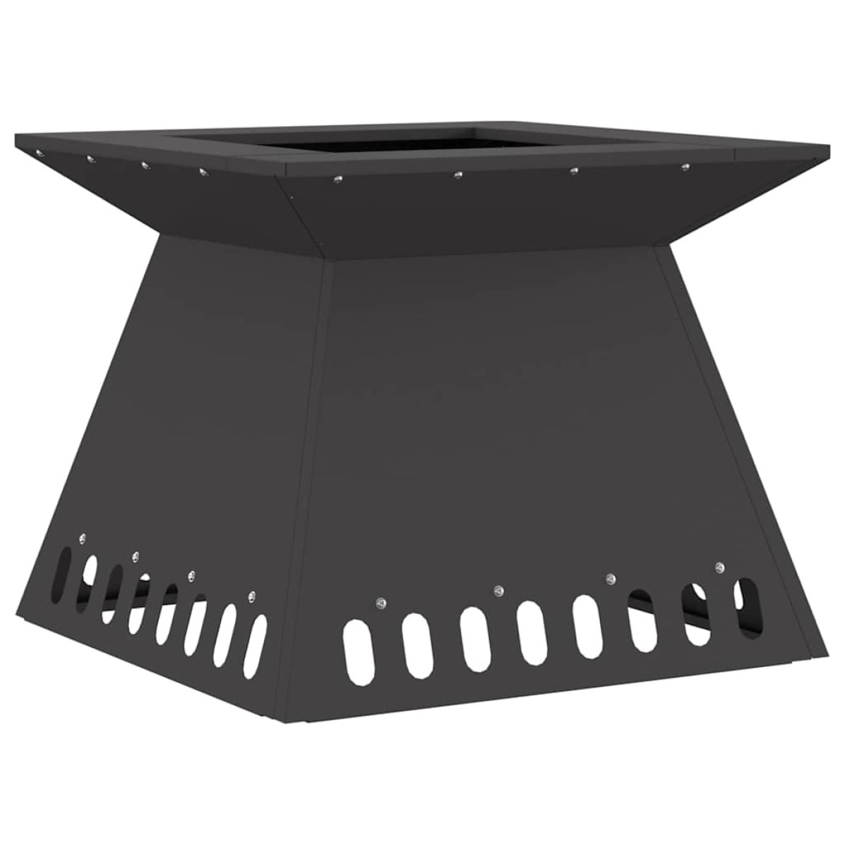 vidaXL Φωτιά Μπολ Μαύρο 48 x 48 x 40 εκ Ατσάλι Σκληρυθέν στον Αέρα