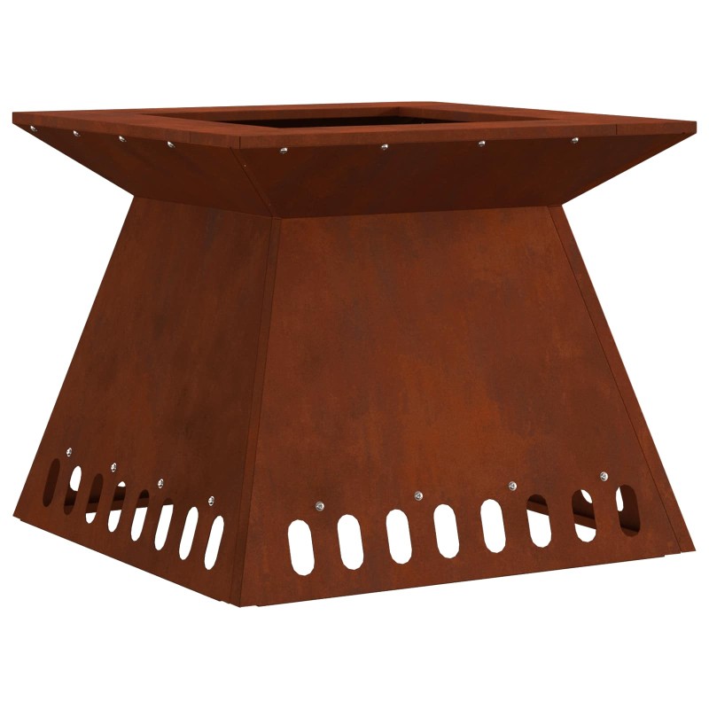 vidaXL Φωτιά Μπολ Σκ rusty 48 x 48 x 40 εκ Ατσάλι Σκληρυθέν στον Αέρα