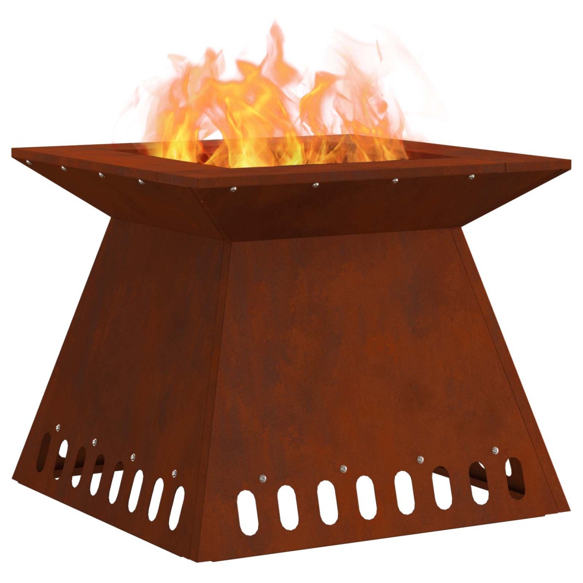 vidaXL Φωτιά Μπολ Σκ rusty 48 x 48 x 40 εκ Ατσάλι Σκληρυθέν στον Αέρα