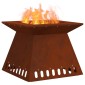 vidaXL Φωτιά Μπολ Σκ rusty 48 x 48 x 40 εκ Ατσάλι Σκληρυθέν στον Αέρα