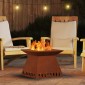 vidaXL Φωτιά Μπολ Σκ rusty 48 x 48 x 40 εκ Ατσάλι Σκληρυθέν στον Αέρα