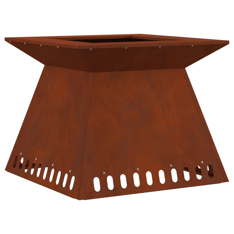 vidaXL Φωτιά Μπολ Σκ rusty 60 x 60 x 50 εκ Ατσάλι Σκληρυθέν στον Αέρα