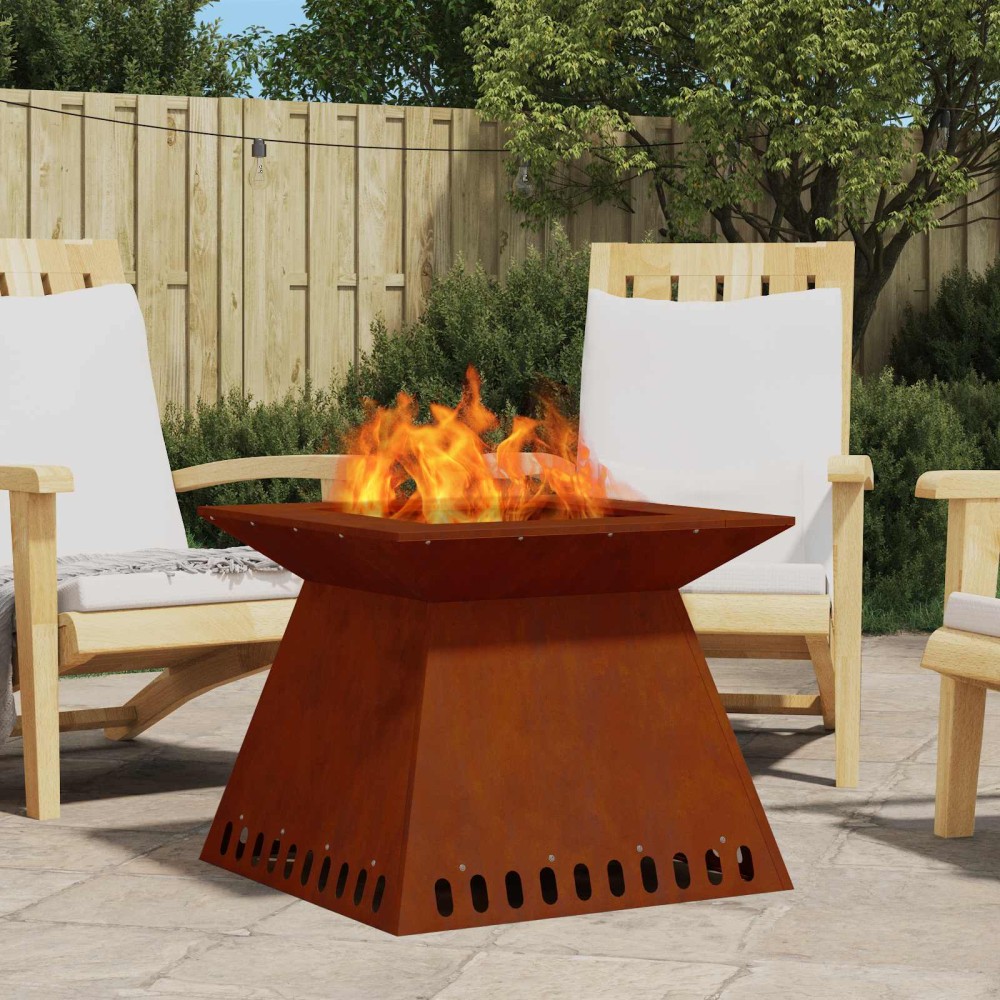 vidaXL Φωτιά Μπολ Σκ rusty 60 x 60 x 50 εκ Ατσάλι Σκληρυθέν στον Αέρα