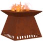 vidaXL Φωτιά Μπολ Σκ rusty 60 x 60 x 50 εκ Ατσάλι Σκληρυθέν στον Αέρα