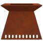 vidaXL Φωτιά Μπολ Σκ rusty 60 x 60 x 50 εκ Ατσάλι Σκληρυθέν στον Αέρα