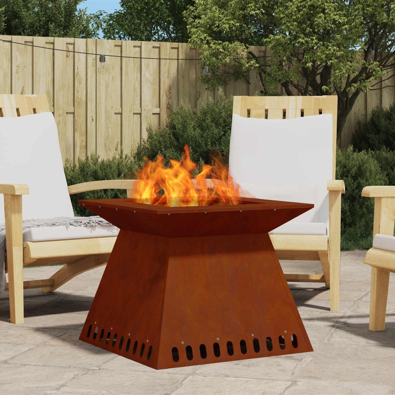 vidaXL Φωτιά Μπολ Σκ rusty 60 x 60 x 50 εκ Ατσάλι Σκληρυθέν στον Αέρα