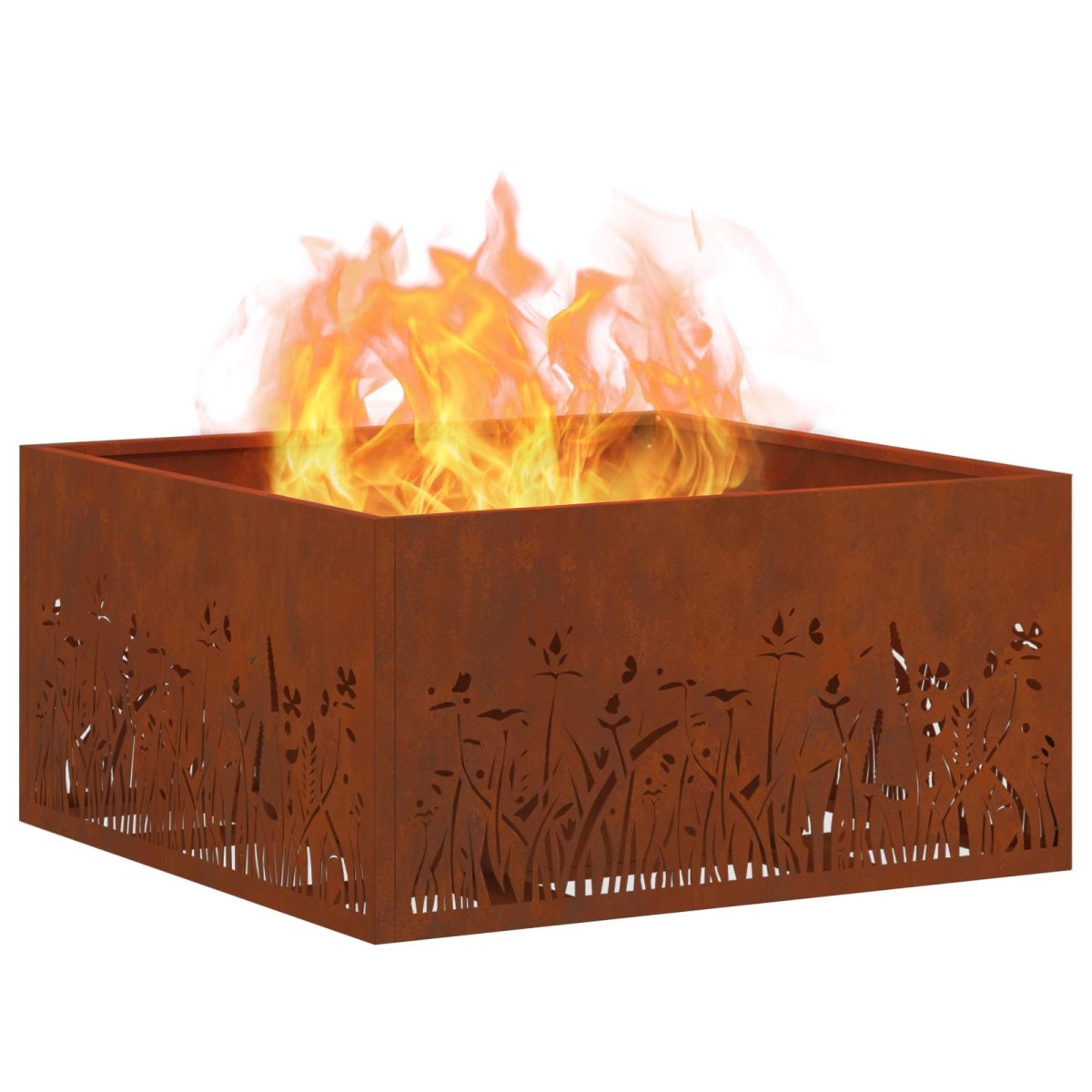 vidaXL Φωτιά Κουβά Σκ rusty 60 x 60 x 30 cm Ατσάλι Σκληρυθέν στον Αέρα