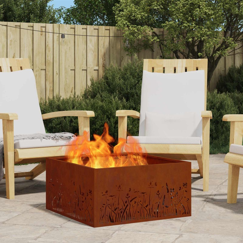 vidaXL Φωτιά Κουβά Σκ rusty 60 x 60 x 30 cm Ατσάλι Σκληρυθέν στον Αέρα