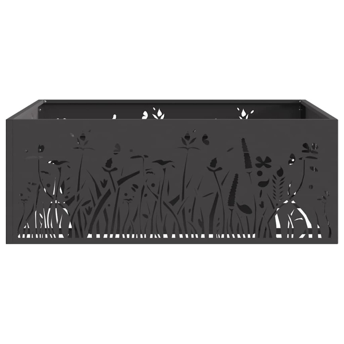 vidaXL Φωτιά Κουβά Μαύρο 80 x 80 x 30 cm Ατσάλι Σκληρυθέν στον Αέρα