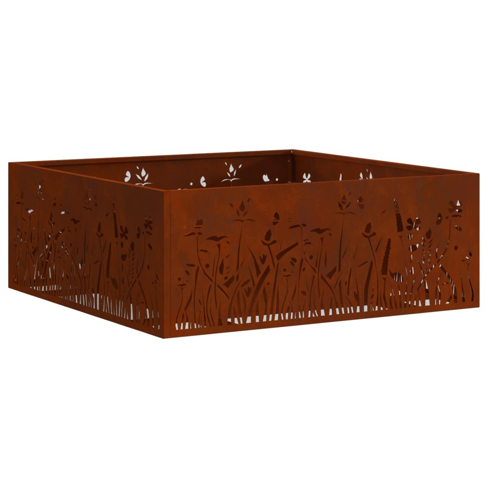 vidaXL Φωτιά Κουβά Σκ rusty 80 x 80 x 30 cm Ατσάλι Σκληρυθέν στον Αέρα