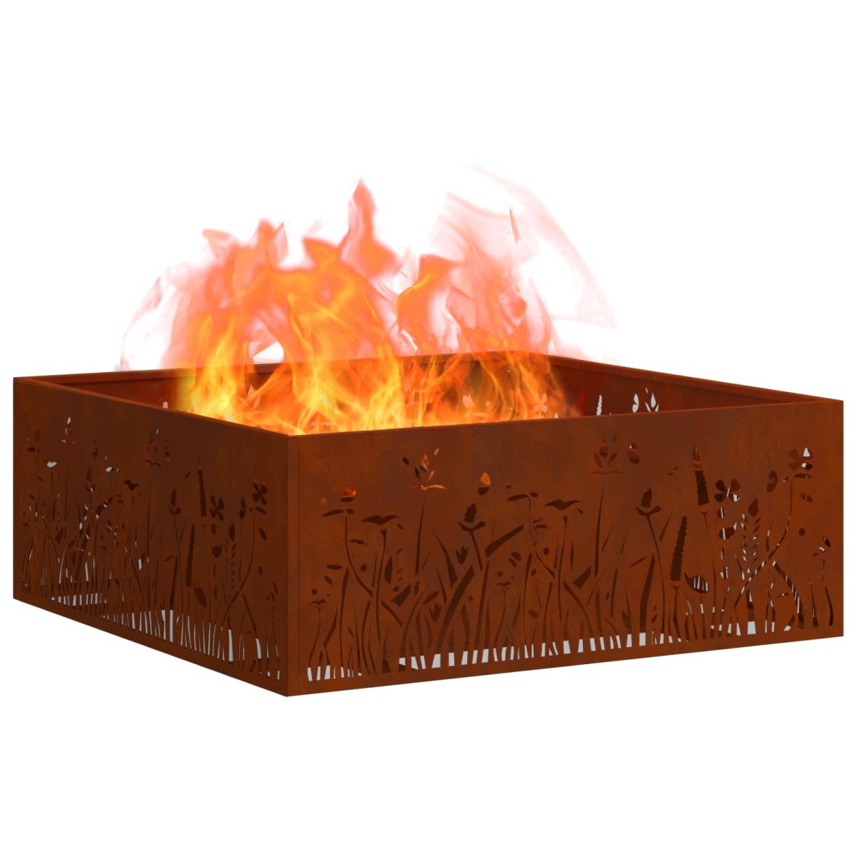 vidaXL Φωτιά Κουβά Σκ rusty 80 x 80 x 30 cm Ατσάλι Σκληρυθέν στον Αέρα
