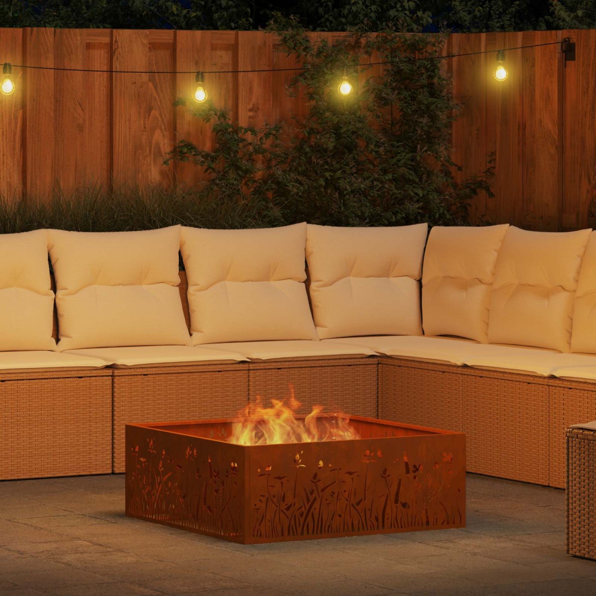 vidaXL Φωτιά Κουβά Σκ rusty 80 x 80 x 30 cm Ατσάλι Σκληρυθέν στον Αέρα