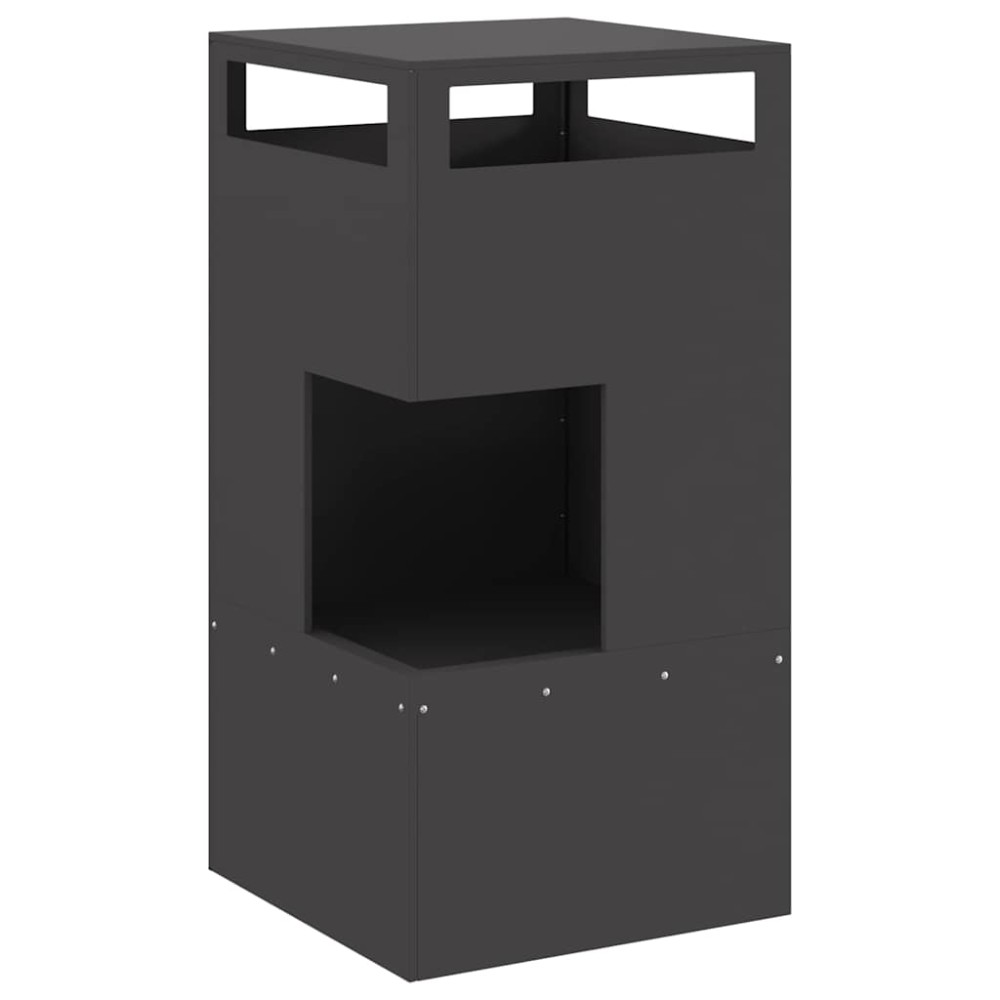 vidaXL Φωτιά Μπολ Μαύρο 50 x 50 x 100 cm Ατσάλι Σκληρυθέν στον Αέρα