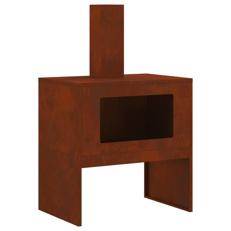 vidaXL Φωτιά Σκ rusty 60 x 40 x 96 εκ. Ατσάλι Σκληρυθέν στον Αέρα