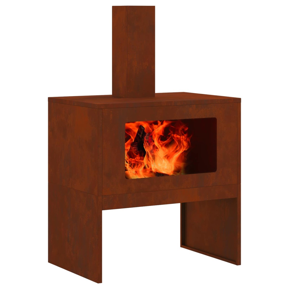 vidaXL Φωτιά Σκ rusty 60 x 40 x 96 εκ. Ατσάλι Σκληρυθέν στον Αέρα