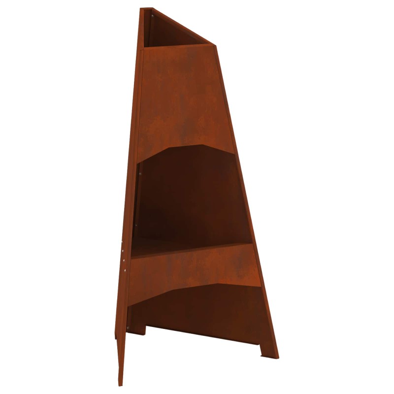 vidaXL Φωτιά Μπολ Σκ rusty 50 x 50 x 95 εκ Ατσάλι Σκληρυθέν στον Αέρα