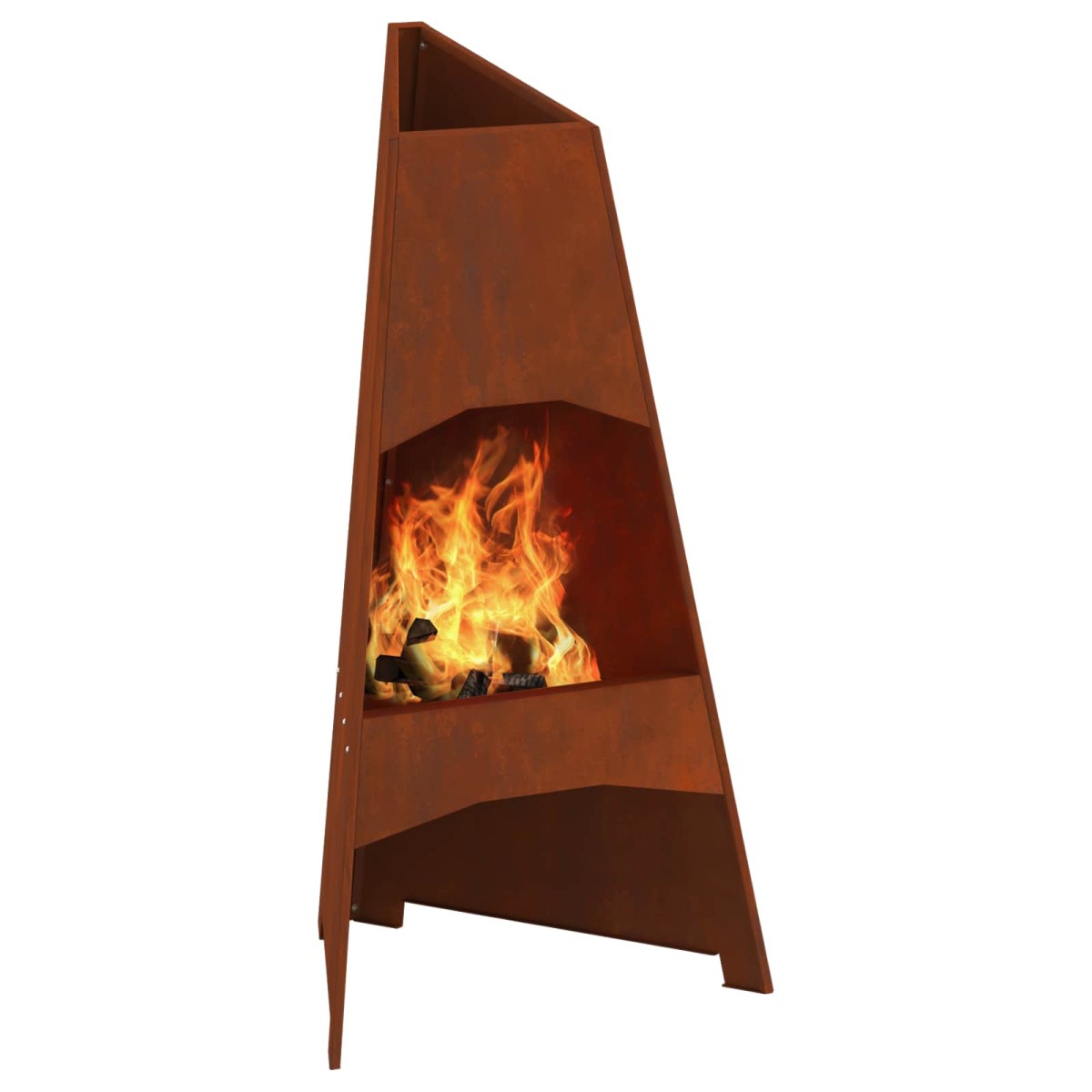 vidaXL Φωτιά Μπολ Σκ rusty 50 x 50 x 95 εκ Ατσάλι Σκληρυθέν στον Αέρα