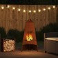 vidaXL Φωτιά Μπολ Σκ rusty 50 x 50 x 95 εκ Ατσάλι Σκληρυθέν στον Αέρα