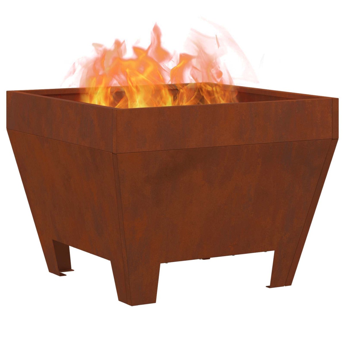 vidaXL Φωτιά Μπολ Σκ rusty 50 x 50 x 38 εκ. Ατσάλι Σκληρυθέν στον Αέρα
