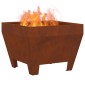 vidaXL Φωτιά Μπολ Σκ rusty 50 x 50 x 38 εκ. Ατσάλι Σκληρυθέν στον Αέρα