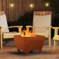 vidaXL Φωτιά Μπολ Σκ rusty 50 x 50 x 38 εκ. Ατσάλι Σκληρυθέν στον Αέρα