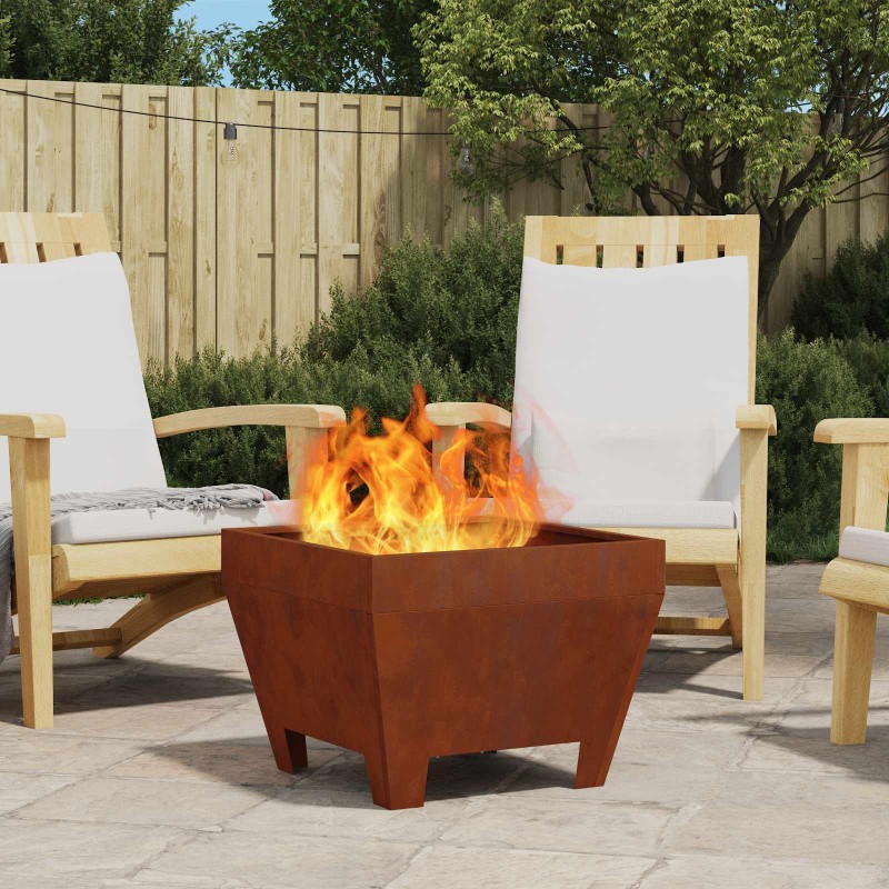 vidaXL Φωτιά Μπολ Σκ rusty 50 x 50 x 38 εκ. Ατσάλι Σκληρυθέν στον Αέρα