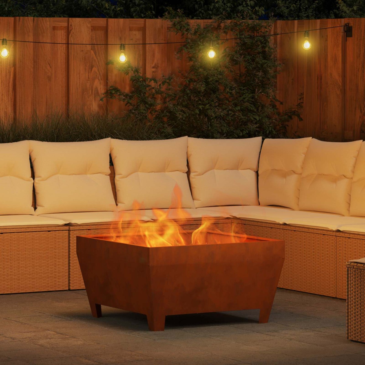 vidaXL Φωτιά Μπολ Σκ rusty 80 x 80 x 43 εκ. Ατσάλι Σκληρυθέν στον Αέρα