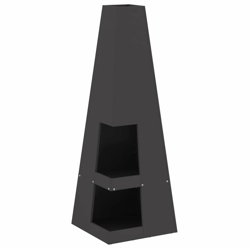 vidaXL Φωτιά Μπολ Μαύρο 35 x 35 x 100 εκ Ατσάλι Σκληρυθέν στον Αέρα