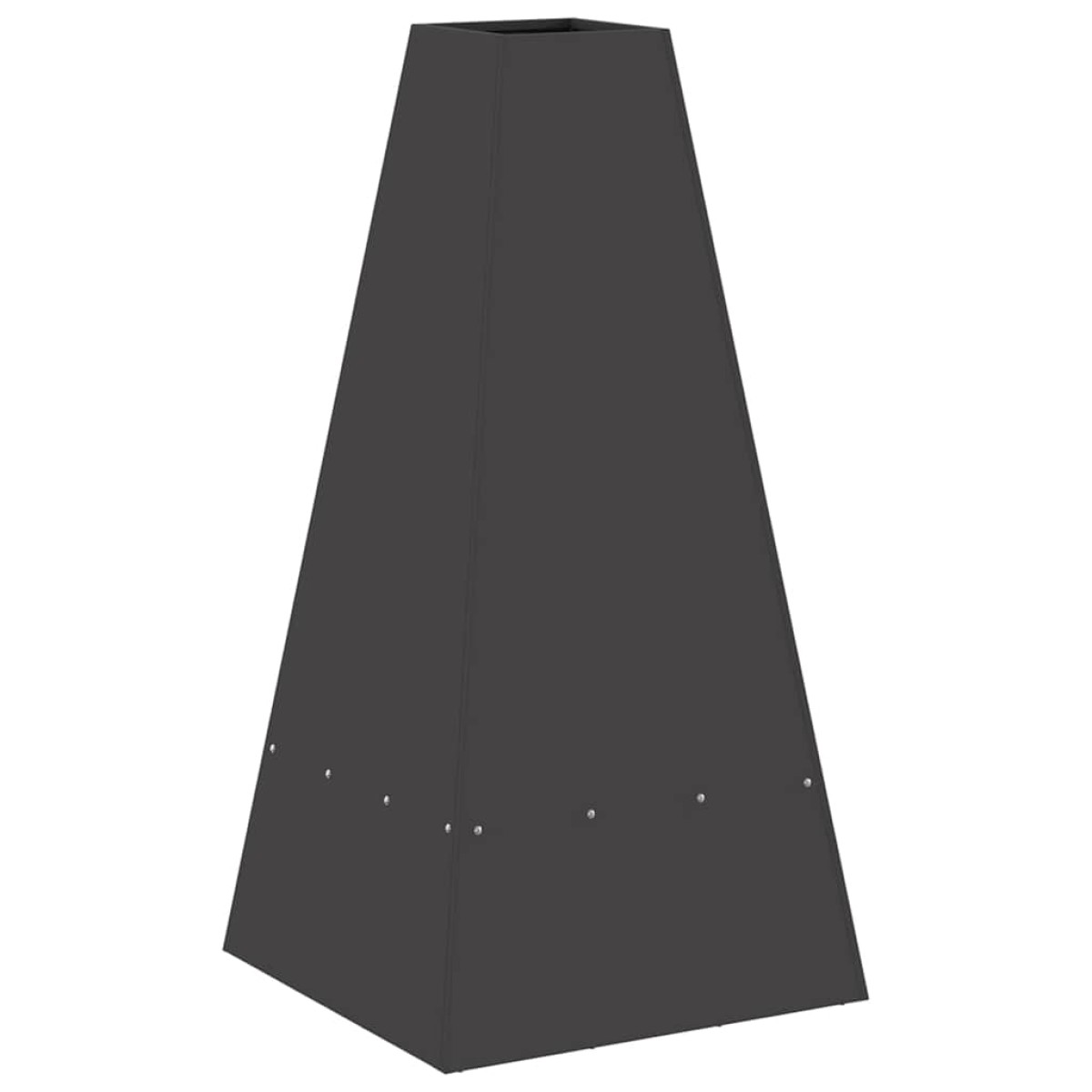 vidaXL Φωτιά Μπολ Μαύρο 50 x 50 x 100 cm Ατσάλι Σκληρυθέν στον Αέρα