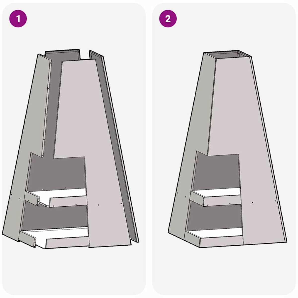vidaXL Φωτιά Μπολ Μαύρο 50 x 50 x 100 cm Ατσάλι Σκληρυθέν στον Αέρα