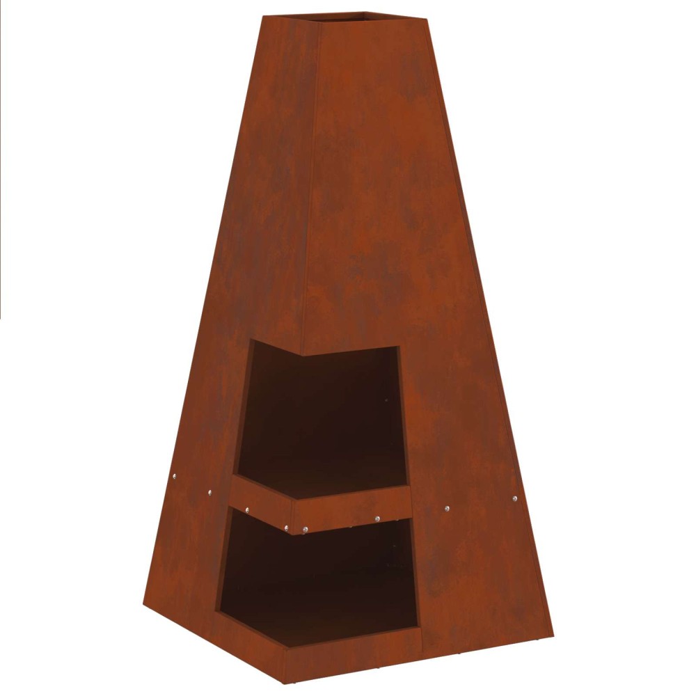 vidaXL Φωτιά Μπολ Καφέ 50 x 50 x 100 cm Ατσάλι Σκληρυθέν στον Αέρα