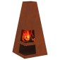 vidaXL Φωτιά Μπολ Καφέ 50 x 50 x 100 cm Ατσάλι Σκληρυθέν στον Αέρα