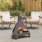 vidaXL Φωτιά σε μπολ Μαύρο 50 x 43 x 52 εκ. Ατσάλι Σκληρυθέν στον Αέρα